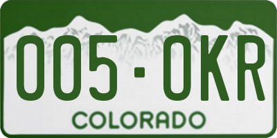CO license plate 005OKR