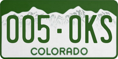 CO license plate 005OKS