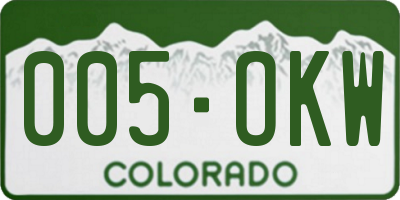 CO license plate 005OKW