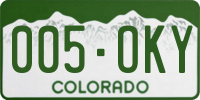 CO license plate 005OKY