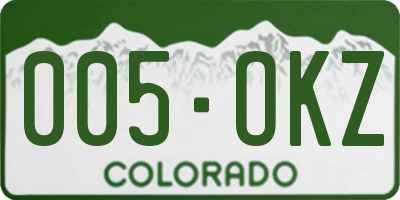 CO license plate 005OKZ