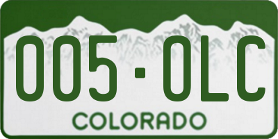 CO license plate 005OLC