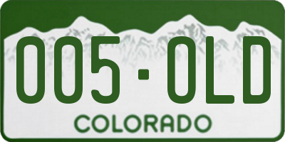 CO license plate 005OLD