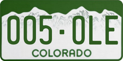 CO license plate 005OLE