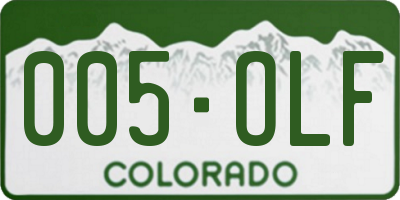 CO license plate 005OLF