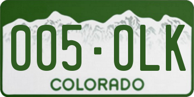 CO license plate 005OLK