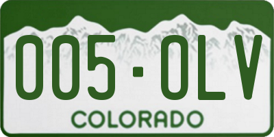 CO license plate 005OLV