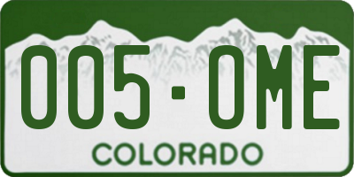 CO license plate 005OME