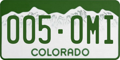 CO license plate 005OMI