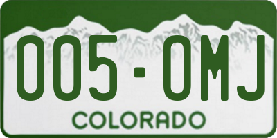 CO license plate 005OMJ
