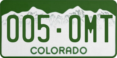 CO license plate 005OMT