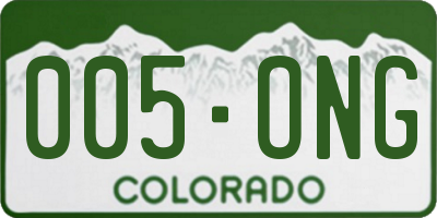 CO license plate 005ONG