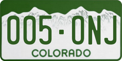 CO license plate 005ONJ