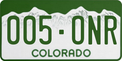 CO license plate 005ONR