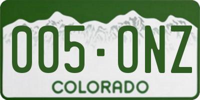 CO license plate 005ONZ