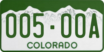 CO license plate 005OOA