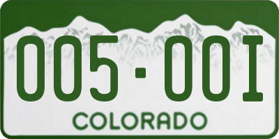 CO license plate 005OOI