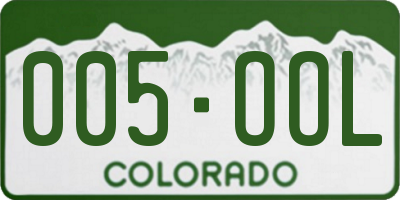 CO license plate 005OOL