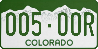 CO license plate 005OOR