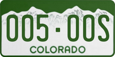 CO license plate 005OOS