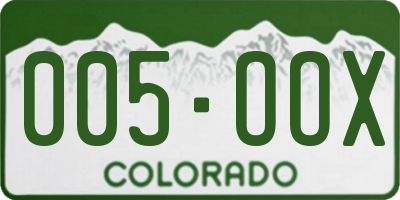 CO license plate 005OOX
