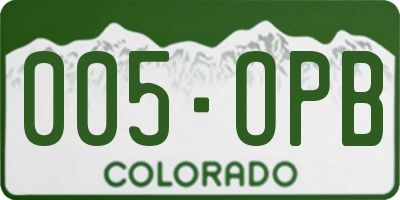 CO license plate 005OPB