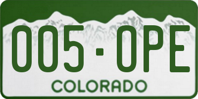 CO license plate 005OPE