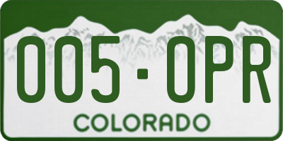 CO license plate 005OPR