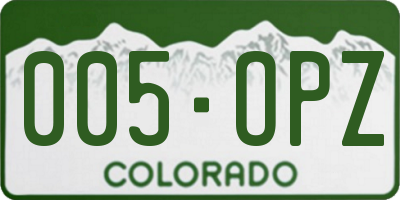 CO license plate 005OPZ