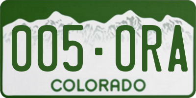 CO license plate 005ORA