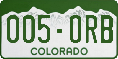 CO license plate 005ORB