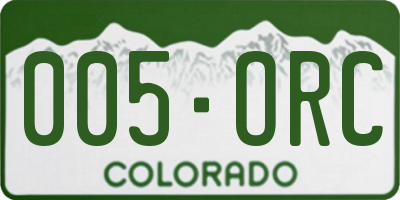 CO license plate 005ORC