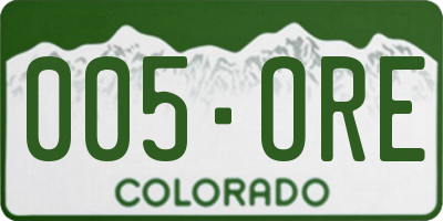CO license plate 005ORE