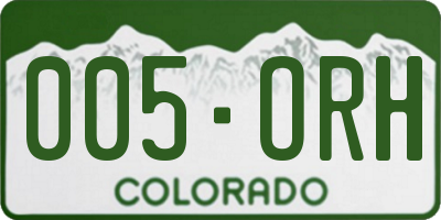 CO license plate 005ORH