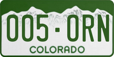 CO license plate 005ORN