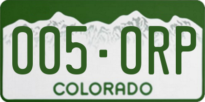 CO license plate 005ORP