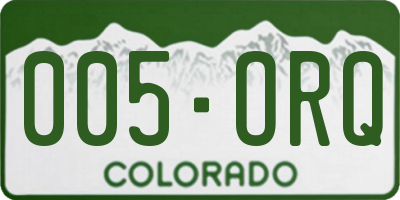 CO license plate 005ORQ