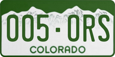 CO license plate 005ORS