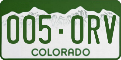 CO license plate 005ORV