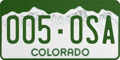 CO license plate 005OSA