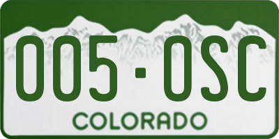 CO license plate 005OSC