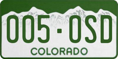 CO license plate 005OSD