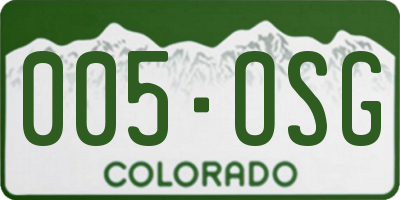 CO license plate 005OSG