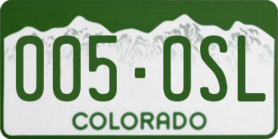 CO license plate 005OSL