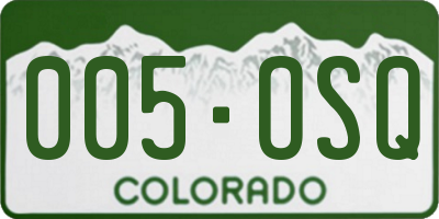 CO license plate 005OSQ