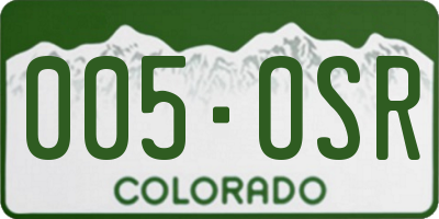 CO license plate 005OSR