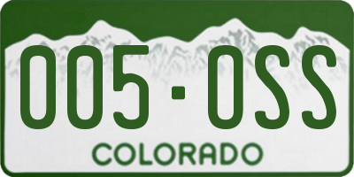 CO license plate 005OSS