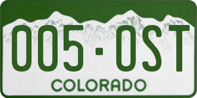 CO license plate 005OST