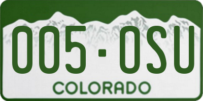 CO license plate 005OSU
