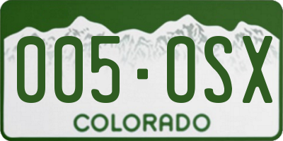 CO license plate 005OSX
